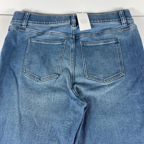 Spanx Shape Jean Women Extra Large Pull On Flare High Rise Blue Everywhere Denim - Picture 9 of 16